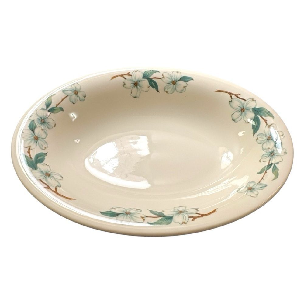 Vintage Mayer China Restaurantware Dogwood Floral Oval Bowl